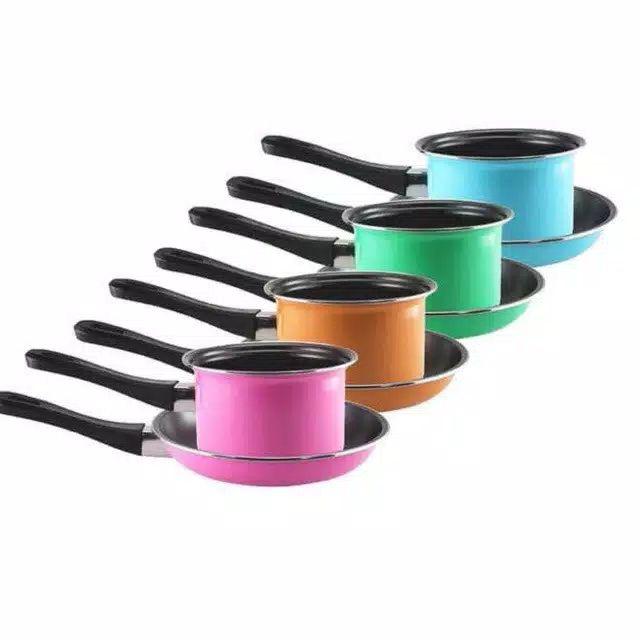 Maspion Pastela Set Panci Susu Milk Pan 16 Cm Frypan 20 Cm Paket Panci Teflon Murah Anti Lengket