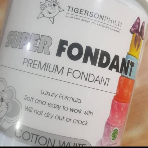 

DE9✸ Fondant Super Putih Kapas/Cotton White Tigerson 500gr (repack) Banyak Peminat