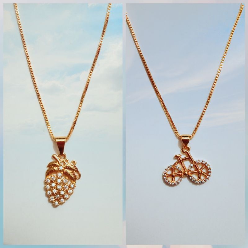 C-8112.kalung xuping wanita berlapis emas dengan mata zircon .