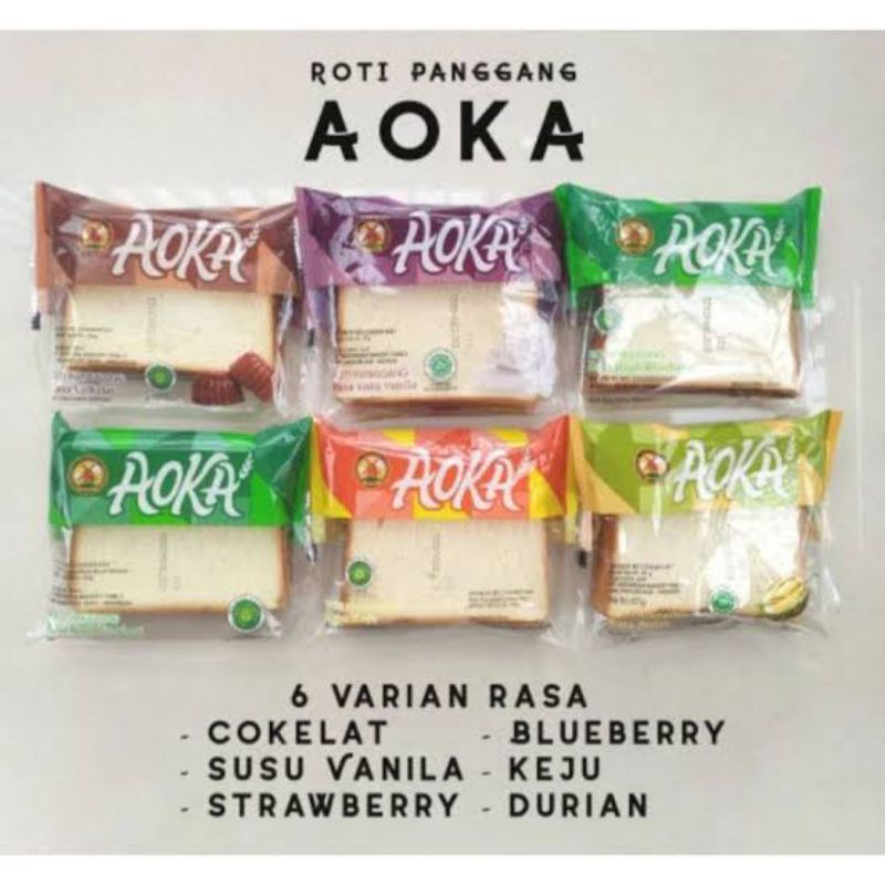 Roti Aoka 60g / Roti Panggang Aoka / Roti Selai Aoka / Roti Murah Enak