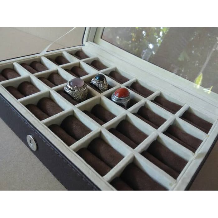 "RING BOX, KOTAK CINCIN, BOX CINCIN AKIK, TEMPAT CINCIN ISI 24"