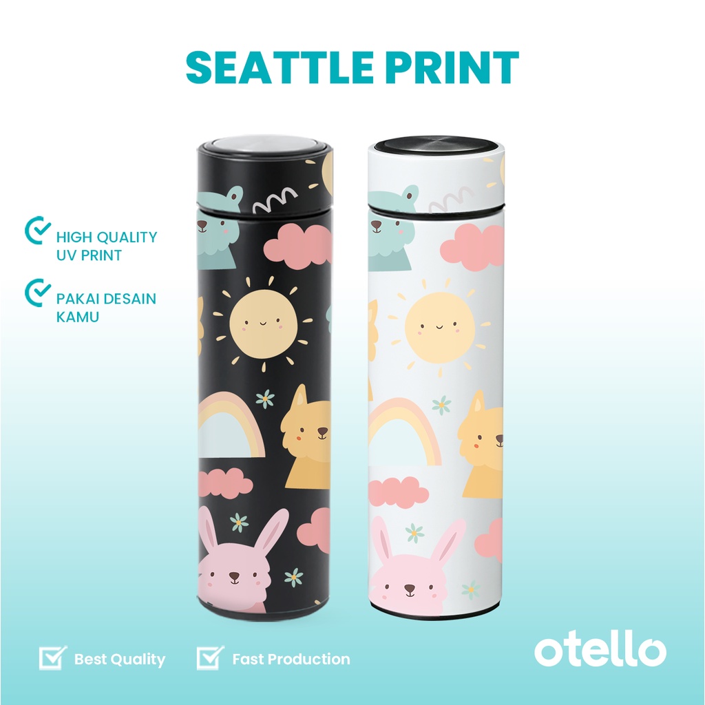 Otello - Custom Tumbler 500 ml Cetak UV Print Nama Logo Botol Minum Sakura Tumblr Seattle Full Color