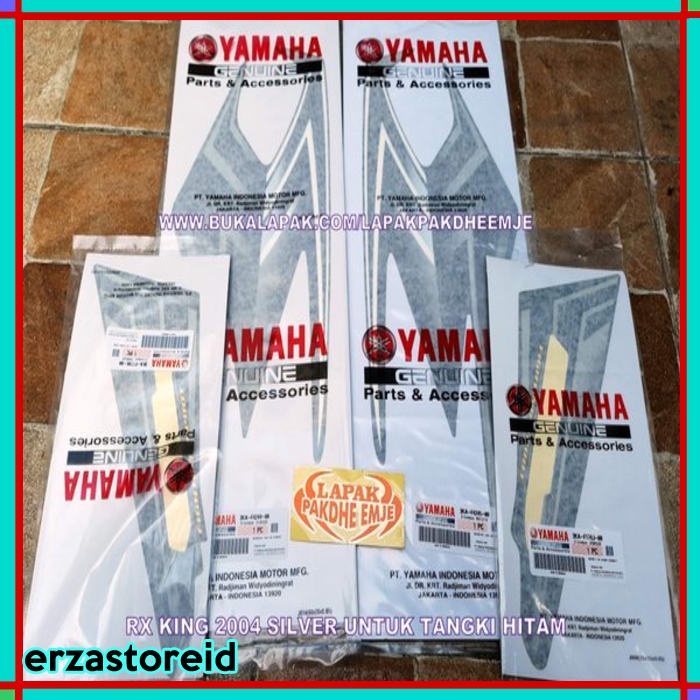 STICKER RX KING 2004 SILVER UNTUK TANGKI HITAM STIKER STRIPING RX KING YAMAHA ORIGINAL 4 ITEM