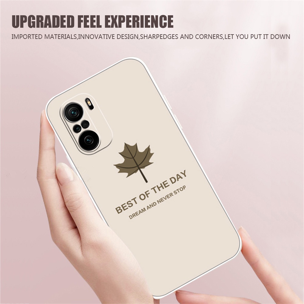 Casing Xiaomi Redmi 10C Redmi Note 10s Note 11 Pro Xiaomi Poco M3 Poco X3 NFC X3 Pro Redmi 9T Note 9S Note 9 Note 8 Note 7 Luxury Maple Leaf Pattern Soft Square Silicone Phone Case Cover Rixuan