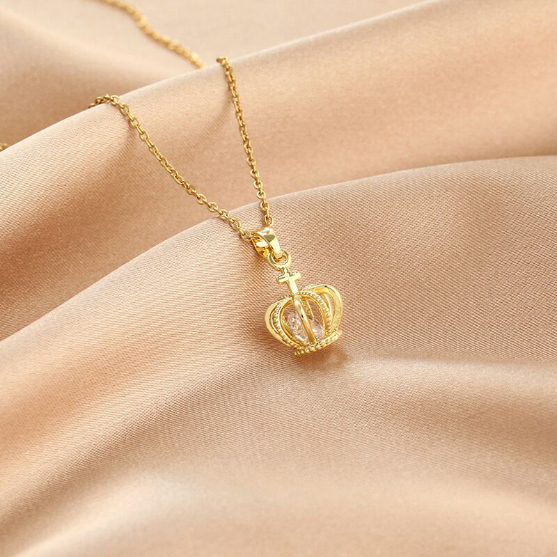 Kalung Dancing Stone Titanium Lapis Emas 18K