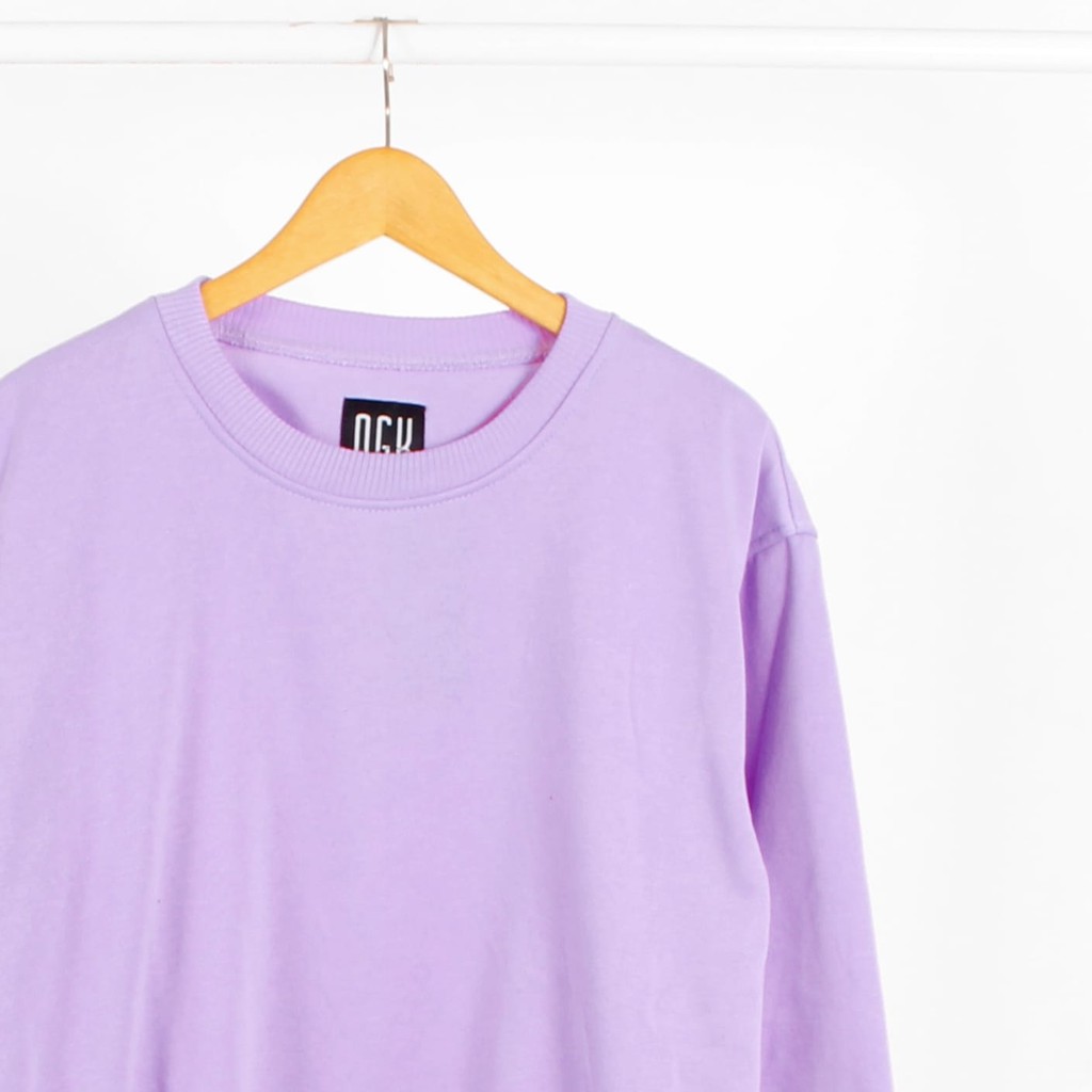 Sweater Crowneck Polos Lilac Pria Dan Wanita