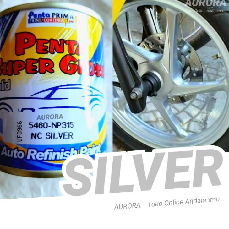 ス Cat Silver Penta Super Gloss Silfer Seperempat Kilo Cet Mobil dan Motor Kualitas
