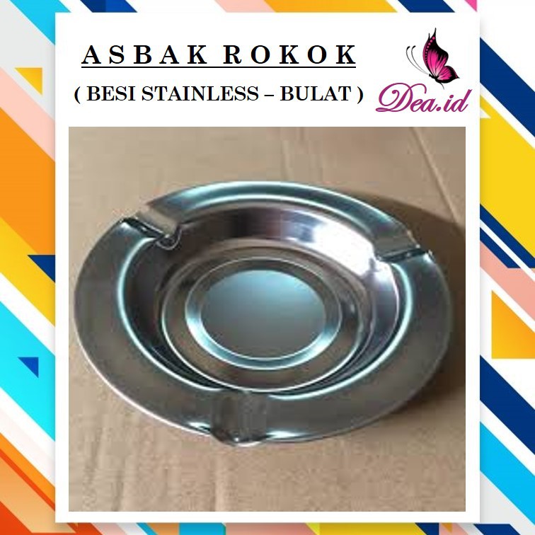 [DEASTORE] ASBAK ROKOK BESI STAINLESS BENTUK BULAT