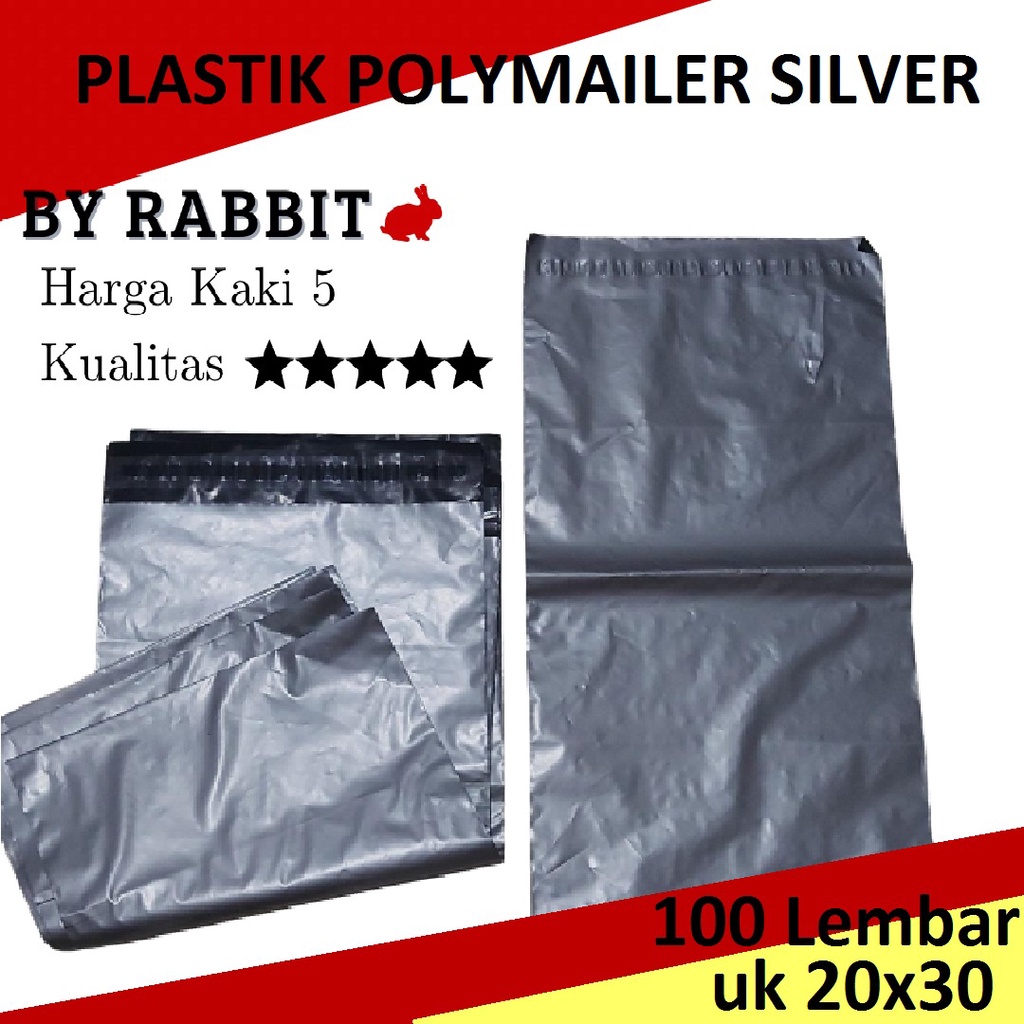 

Kantong Plastik Polymailer Amplop Silver Glossy 20x30 / Kantong Plastik Packing Online ( 100Lembar )