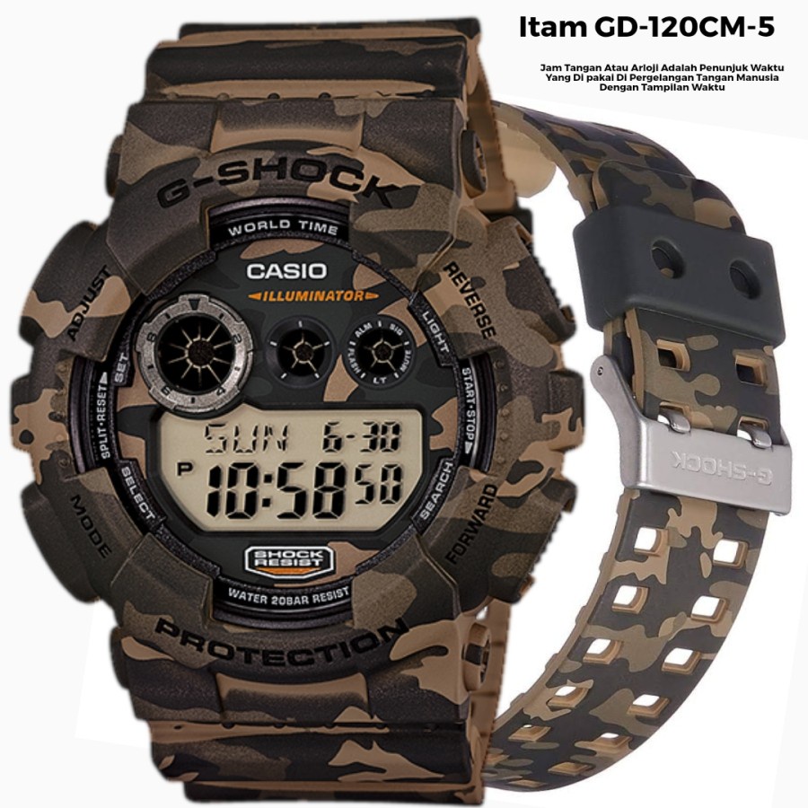 COD Jam Tangan Casio G-Shock GD-120CM Digital Strap Rubber Jam Tangan Pria Mewah Limited Edition Gar