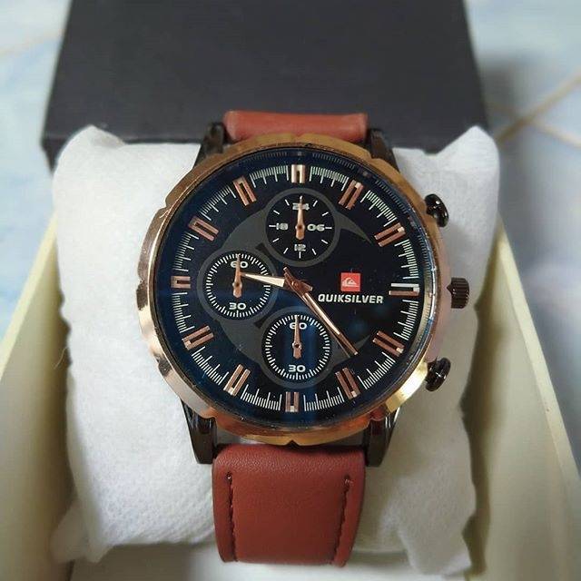 Quiksilver Leather Kulit Jam Tangan Cowok