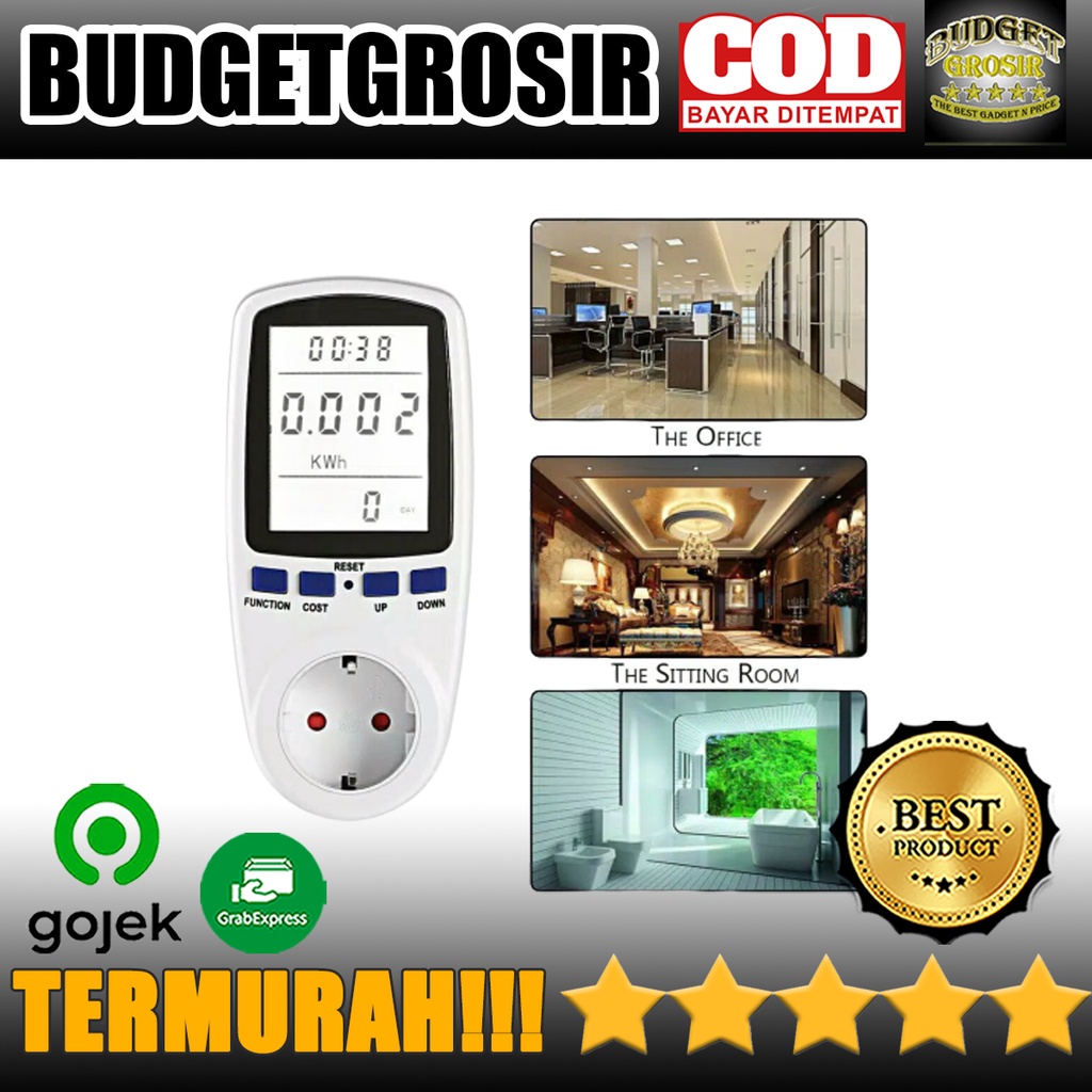 Famirosa kWh Meter Pengukur Biaya Lisrik Rumah Multifungsi - Taffware