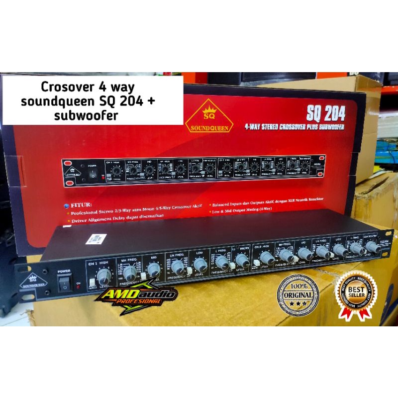 crosover 4 way soundqueen SQ 204 + subwoofer original
