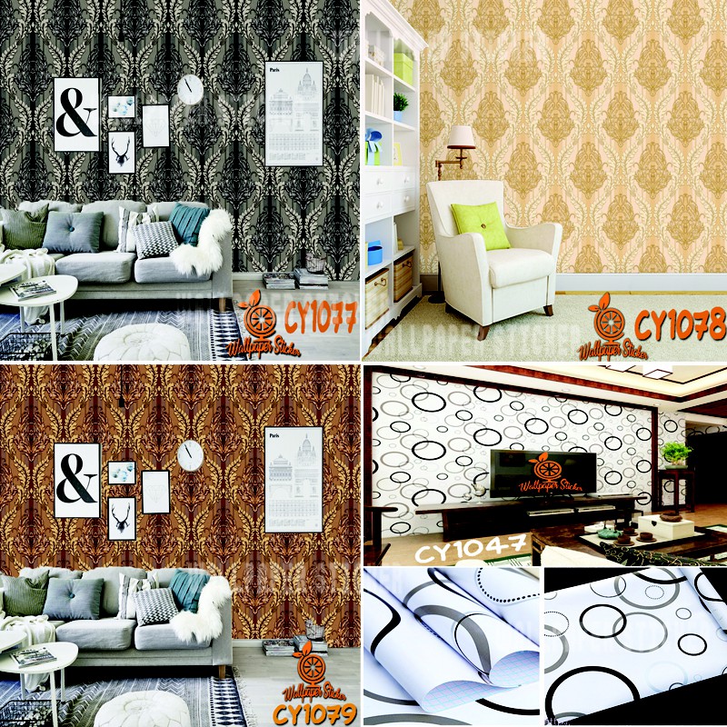 Wallpaper dinding 3d motif batik / Wallpaper dinding kamar tidur anak wallstiker 45cm x 8M