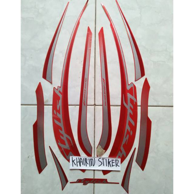 Striping scoopy stylish 2019 merah dof ,,,,