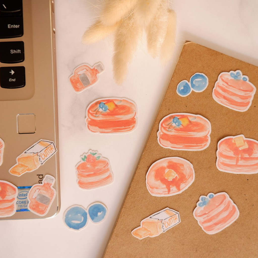 

Pretty Memoir Pancake -Stiker Sticker Lucu Journal Bujo Scrapbook Kawaii Vinyl DIY Laptop Waterproof