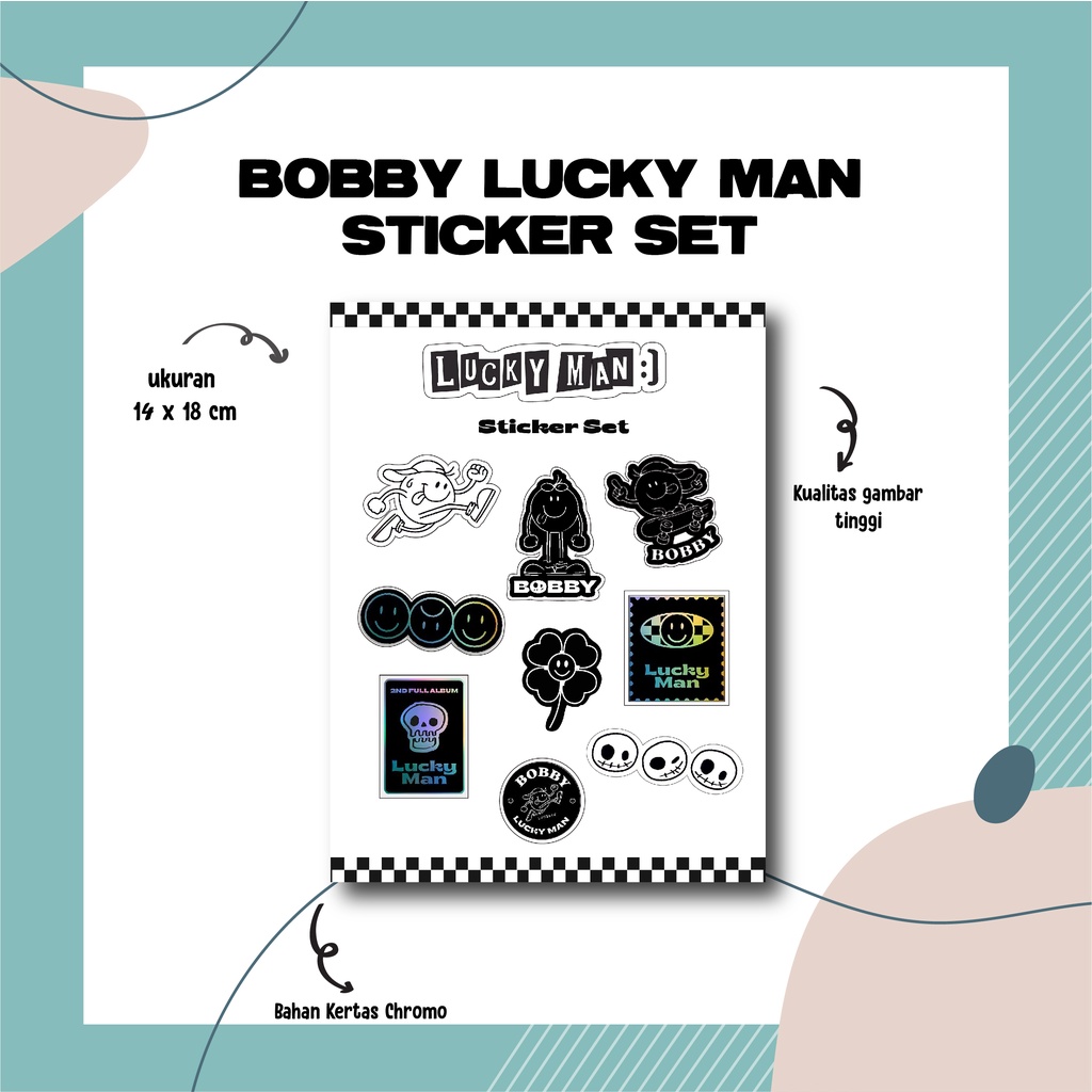 BOBBY iKON ALBUM LUCKY MAN STICKER SET PACK KPOP STIKER