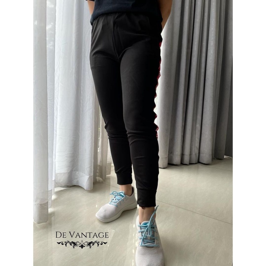 Celana Jogger List Samping / Sweatpants / Polyester Jogger Pants