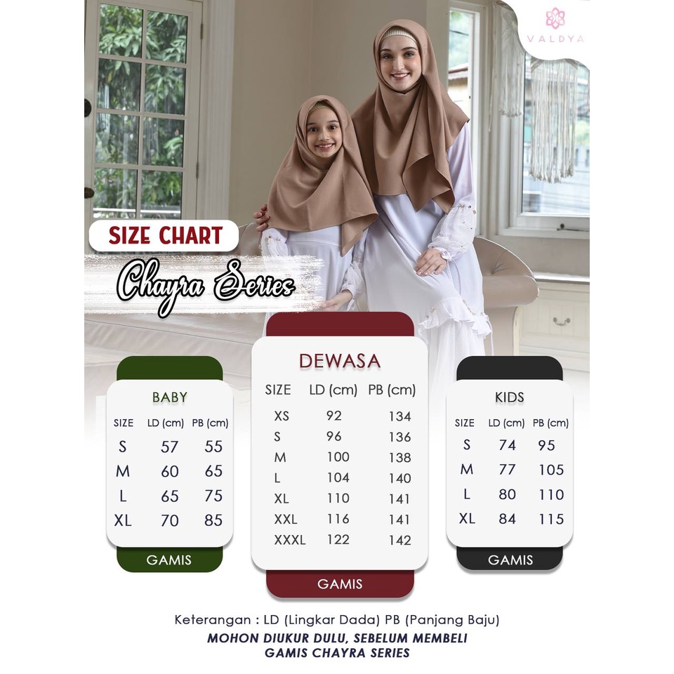 CHAYRA BY VALDYA SIZE REQ