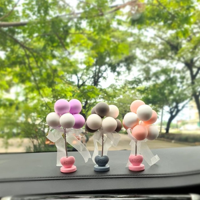 Pajangan Dashboard Motif Pita Love Balon | Hiasan Dekorasi Mobil Car Balloon