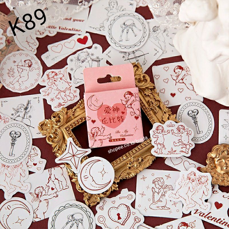 

stiker sticker aesthetic label gambar dewa cinta cupid be my valentine hiasan surat cinta dekorasi love mail letters buku diary catatan planner mug gelas surprise gift hadiah hampers kartu ucapan hangtag