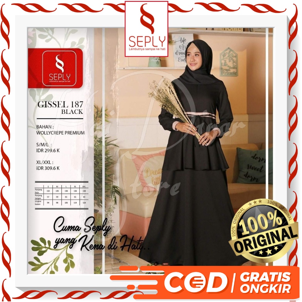 [Baru] Seply Gamis Muslimah Gissel 187 Seply ready