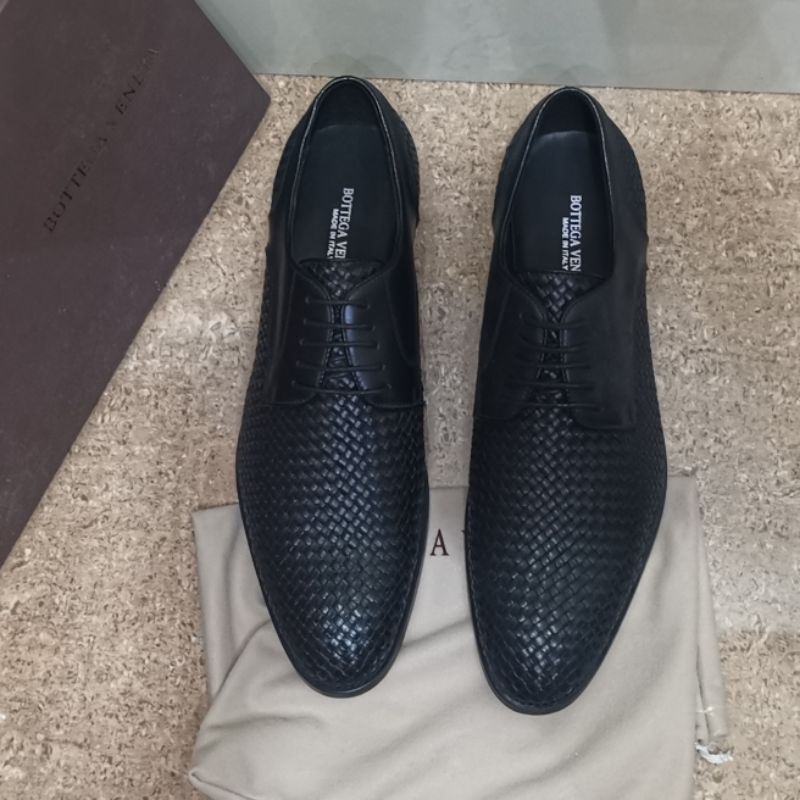 sepatu pria pantofel anyaman shoes formal resmi kerja mirror quality