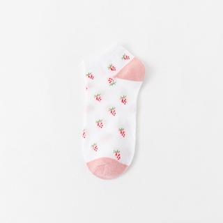 SF - Kaos Kaki Ankle Cute Kaos Kaki Pendek Polos dan Motif Semata Kaki Import Murah Motif Polos-BERRY WHITE