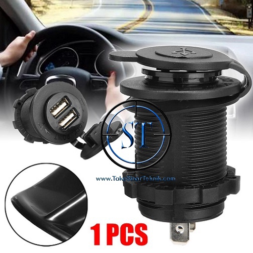 Dual USB 2 Port Charger Dc 12V For Motorcycle Socket Power Adapter Case Cas Hp Waterproof