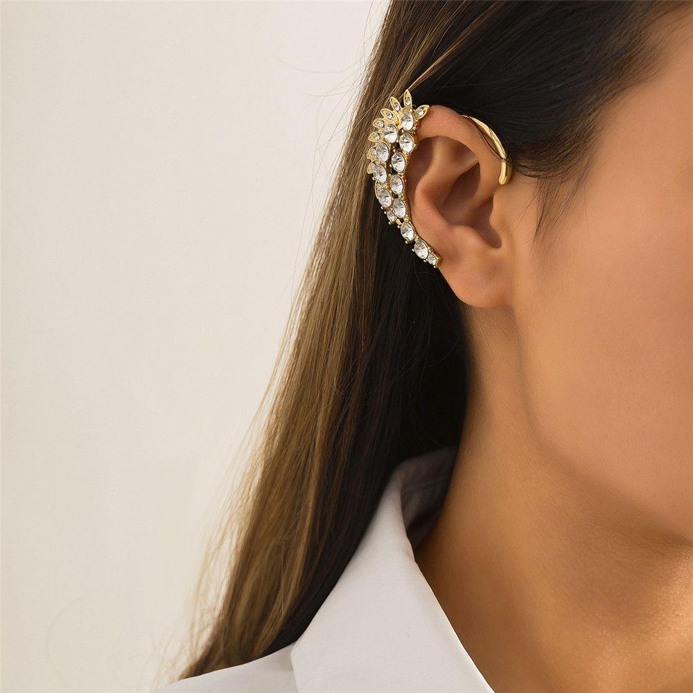 Top Rhinestones Ear Cuff Fashion Hadiah Perhiasan Anting Non Piercing