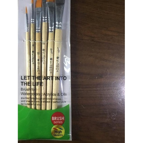 

V-Tec Brush A21547 Set 6 / Kuas Lukis Set isi 6 / VTEC Artist Brush