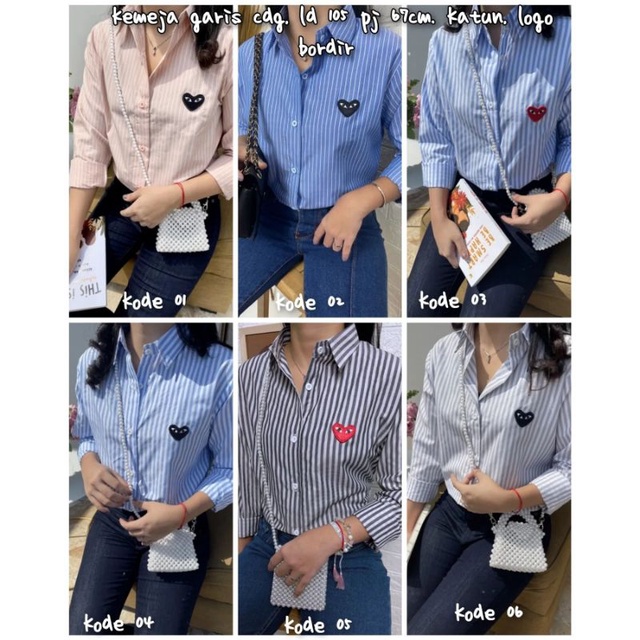 kemeja garis cdg
