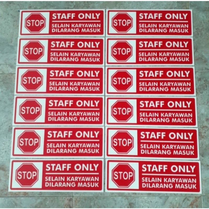

Baru Akrilik Signage Tulisan Staff Only - Selain Karyawan Dilarang Masuk