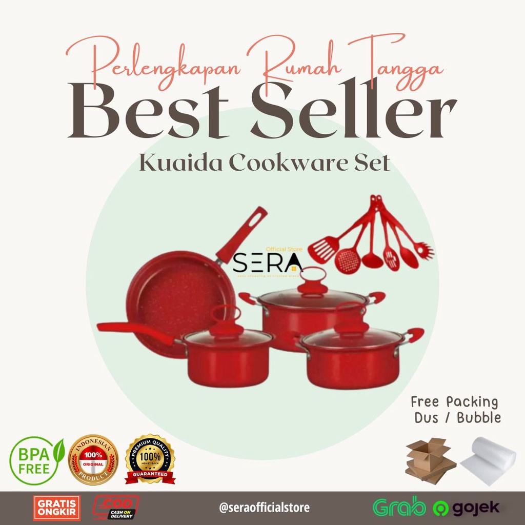 COOKWARE SET KUAIDA SET OF 13/PANCI SET MARBLE/PANCI ANTI LENGKET/PANCI VIRAL/PANCI WARNA