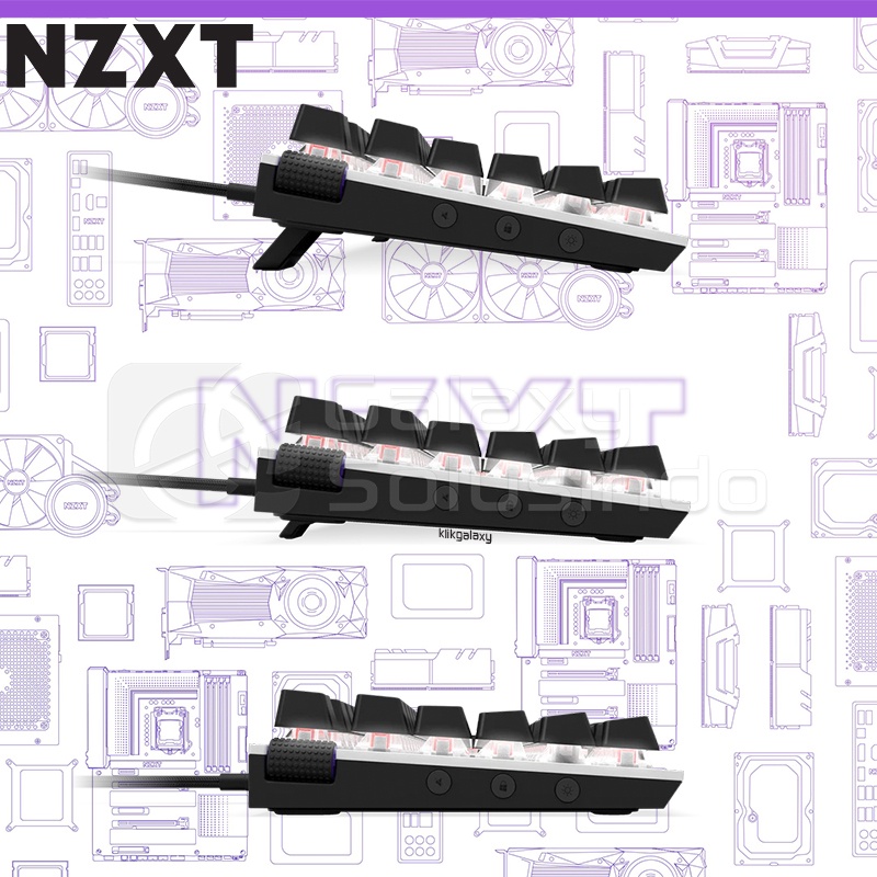 NZXT Function White Full Size Mechanical Gaming Keyboard - Gateron Red Switch