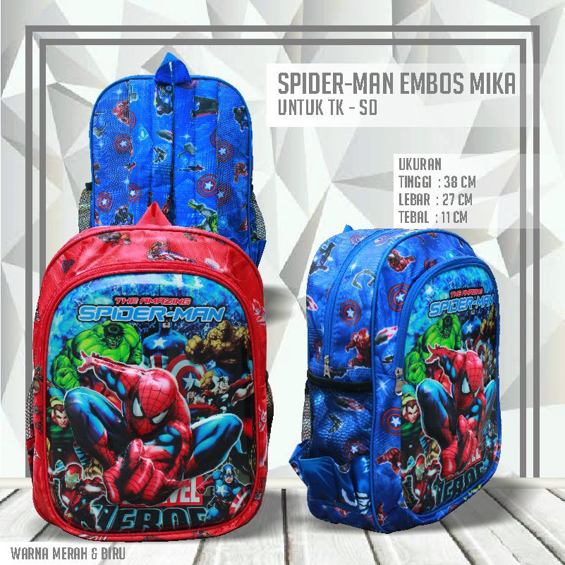  Tas  Embos Mika 3D TK  SD SPIDER MAN Shopee Indonesia