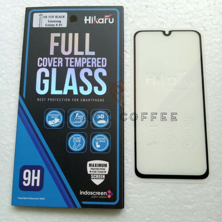 Tempered glass full samsung A01 2020 screen guard Hikaru FCV