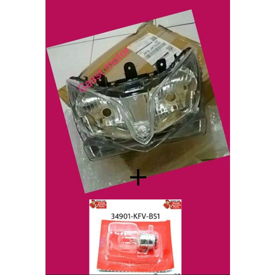 REVLEXTOR LAMPU DEPAN VARIO 125 OLD THN 2012-2015 + bohlam 2