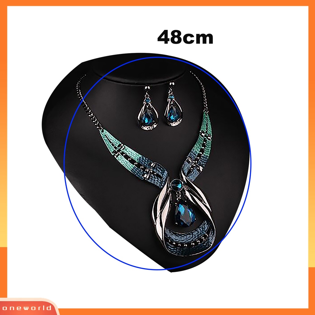 Set 3 Pcs Perhiasan Kalung Anting Drop Adjustable Anti Pudar Untuk Hadiah Ulang Tahun Pernikahan