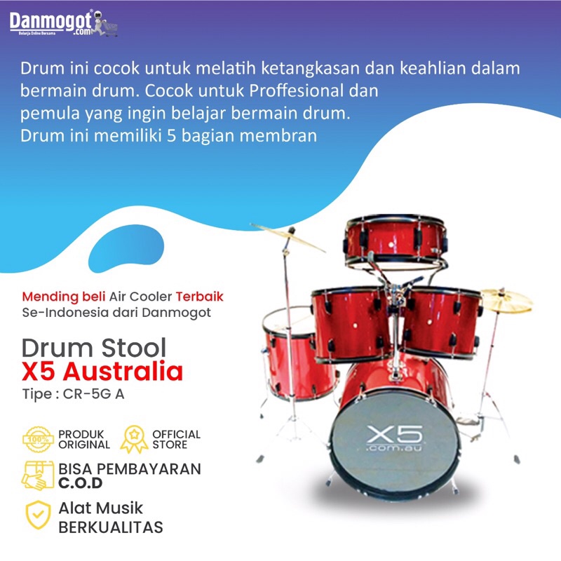5G Drum and Drum Stool CR-5G-A (Drum, Drumband, Drum Anak, Drum Kecil)