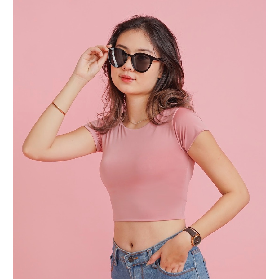 MODAVIE - LIV CROP TOP Baju Wanita Crop Top Korea Crop Tee