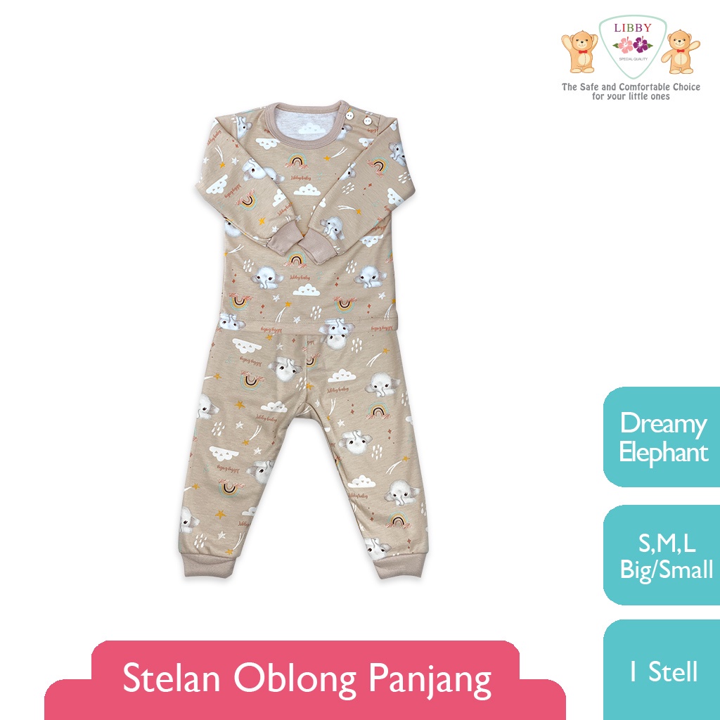 LIBBY 1 stel Stelan Oblong Panjang - Celana Panjang Motif Rainbow Fantasia (Tersedia varian Motif)