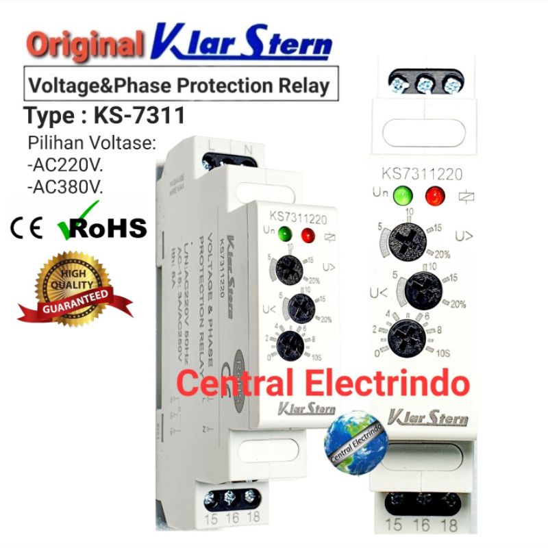 Single Phase Voltage &amp; Phase Protection Relay KS7311 AC 220V/AC380V.