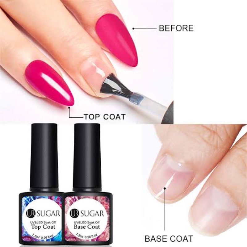 UR SUGAR top coat base coat 7.5ml PREMIUM halal ingredients uv led soak off gel polish ur sugar