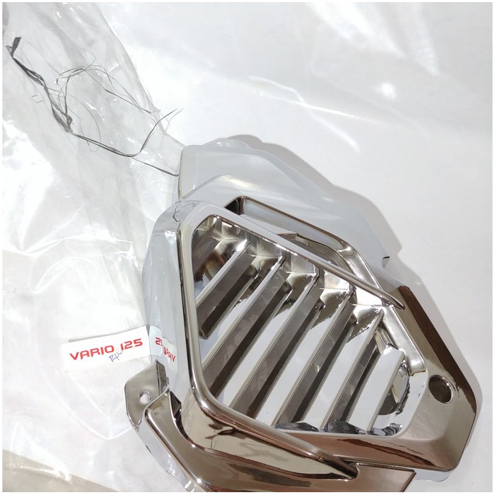 Cover Knalpot Dan Cover Radiator Vario 125 Lama Hitam Chrome