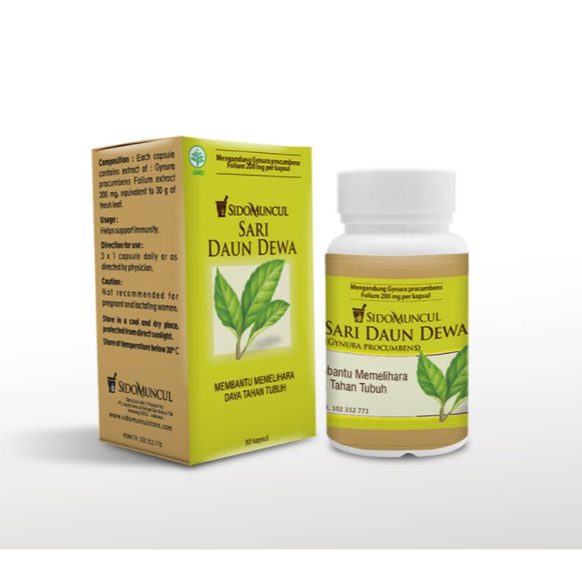 Sidomuncul Herbal Sari Daun Dewa isi 30 Kapsul