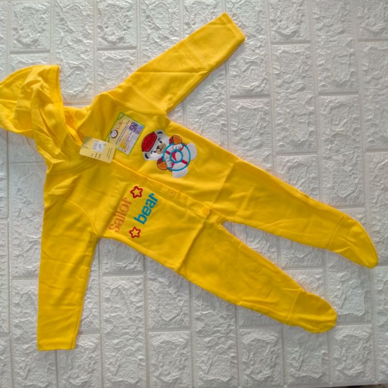 SLEEPSUIT BAYI WARNA BORDIR TUTUP KAKI || JUMPER BAYI PANJANG TUTUP KAKI || SETELAN KODOK BAYI || ST