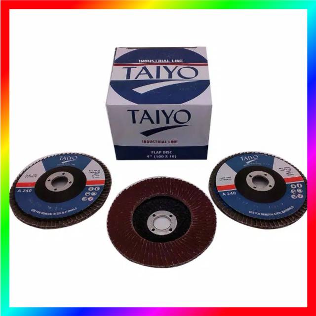 Flap Disc Taiyo 4.0&quot; 4 Inci Batu Gerinda Grenda Polish Poles