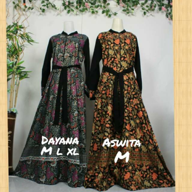 Gamis batik full PRADA original umbrella baju busana wanita muslim islami niqob cadar