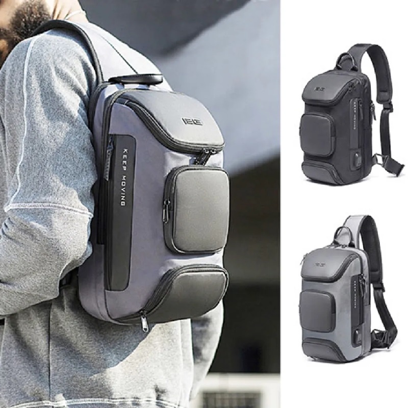 BANGE BG-7086 - Tas Selempang Pria 8L dengan USB Charging Port